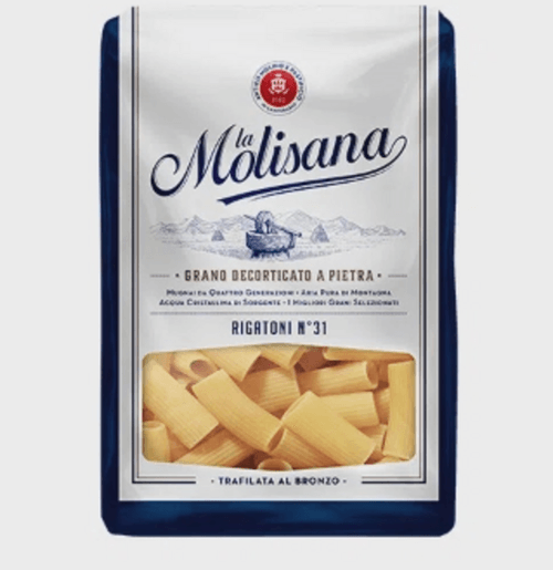 Macarrão de Sêmola de Trigo Durum Trafilata al Bronzo Rigatoni 31 La Molisana Pacote 500g