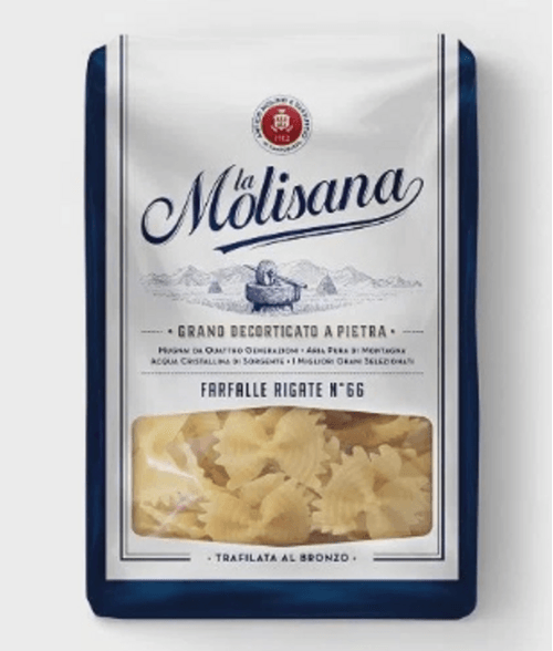 Macarrão de Sêmola de Trigo Durum Trafilata al Bronzo Farfalle 66 La Molisana Pacote 500g