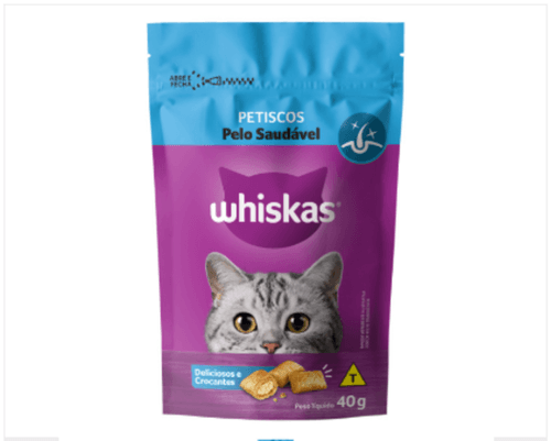 Petisco para Gatos Whiskas Pelo Saudável Pouch 40g