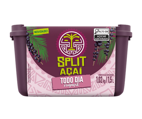 Sorbet Açaí com Guaraná Original Split Açaí Todo Dia Pote 1,5l