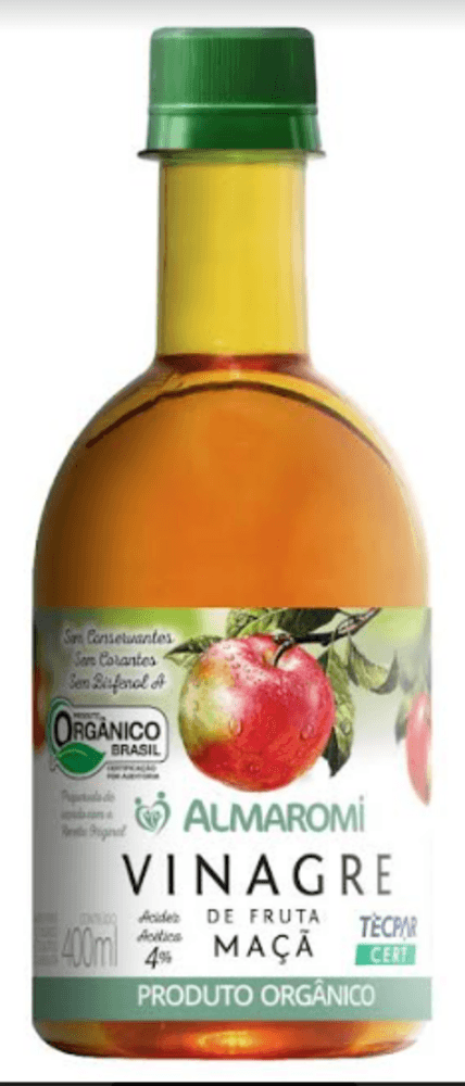Vinagre de Fruta Maçã Orgânico Almaromi Frasco 400ml