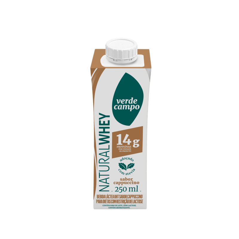 Bebida-Lactea-UHT-14g-Proteinas-Cappuccino-Zero-Lactose-para-Dietas-com-Restricao-de-Lactose-Verde-Campo-Natural-Whey-Caixa-250ml