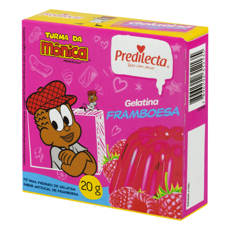 Preparo-de-Gelatina-em-Po-Framboesa-Turma-da-Monica-Predilecta-Caixa-20g