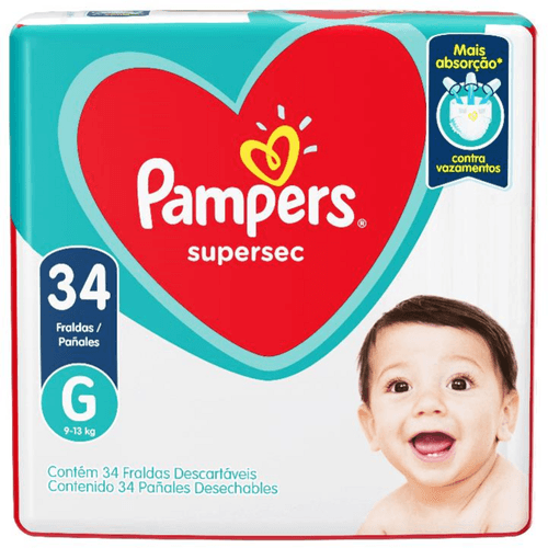 Fralda Pampers Supersec G 34un