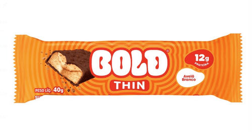 Barra de Proteína Bold Thin 12g Avelã Branco 40g