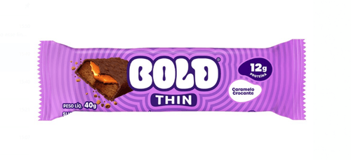 Barra Thin Bold 12g de Proteína Caramelo Crocante 40g