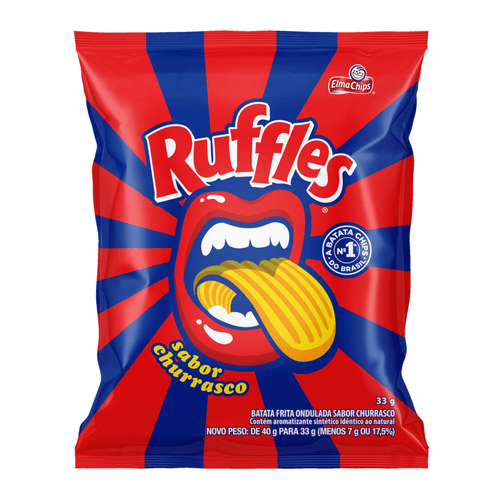 Batata Frita Ondulada Churrasco Elma Chips Ruffles 33G