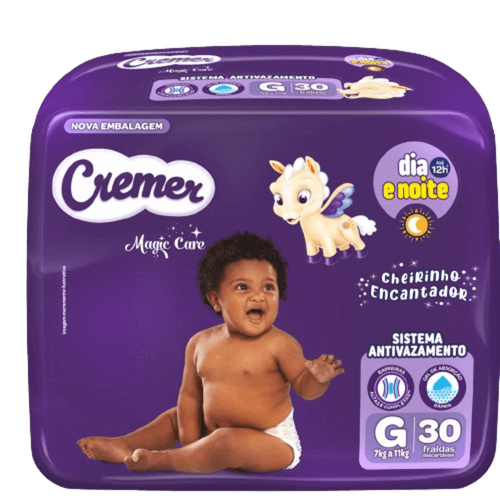 FRALDA CREMER ECONOMICA CHEIRINHO ENCANTADOR G 30UN SISTEMA ANTIVAZAMENTO.