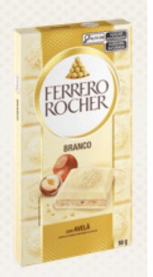 Ferrero Rocher Tablete Branco com Avelã 1 Uni 90g
