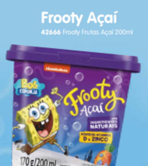 SORBET AÇAÍ FROOTY C/ GUARANÁ 200ML- PT