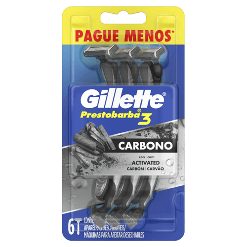 AP BARB PRESTOBARBA-3 6UN CARBONO