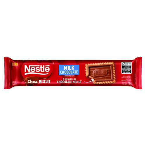 Biscoito com Chocolate Chocobiscuit NESTLÉ Ao Leite 78g