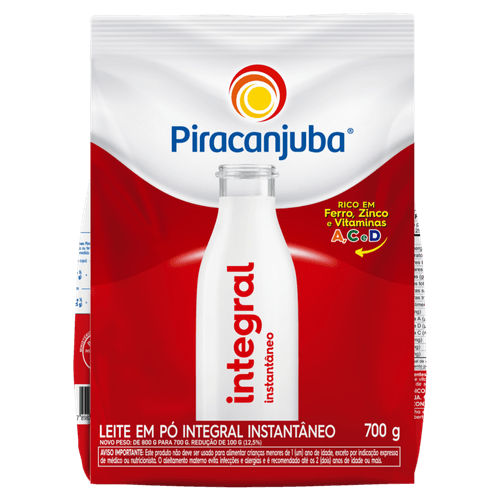 Leite em Pó Integral Piracanjuba Instantânea 700g