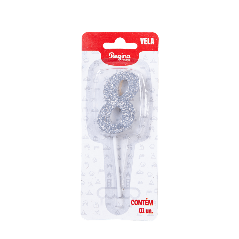 VELA-REGINA-1UN--PICK-GLITTER-PRATA-NUMERO-8
