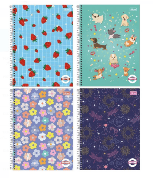 CADERNO CD UNIV PEPPER  10M 160 FLS TILIBRA FEM