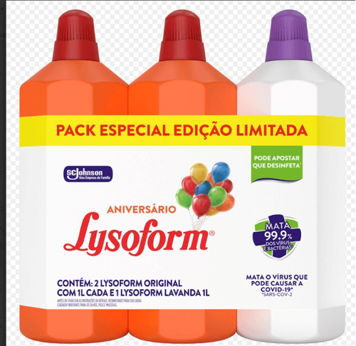 PACK 2 DESINFETANTES ORIGINAL + 1 LYSOFORM  LAVANDA 1L  EDIÇÃO ESPECIAL ANIVERSÁRIO