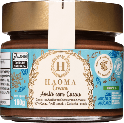 CREME AVELA HAOMA 160G COM STEVIA  56% CACAU