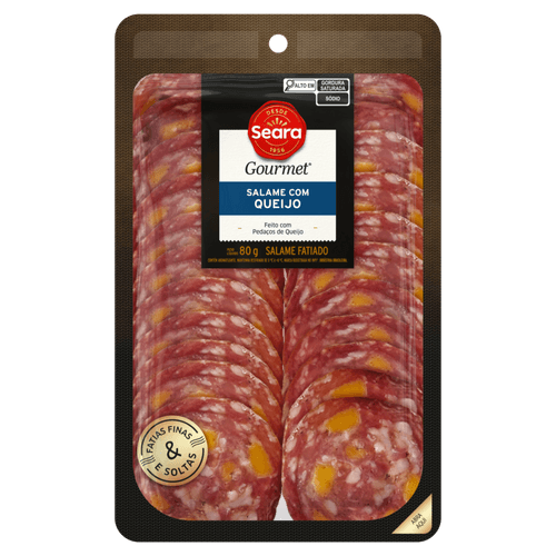 SALAME SEARA GOURMET FATIADO 80G QUEIJO