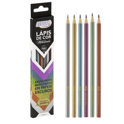 Lápis Cor Bronze 6 Unidades Metálicas.