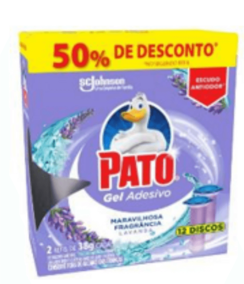 Detergente-Sanitario-Gel-Adesivo-Lavanda-Pato-38g-Cada-2-Unidades-12-Discos-Gratis-50--de-Desconto-no-Segundo-Refil