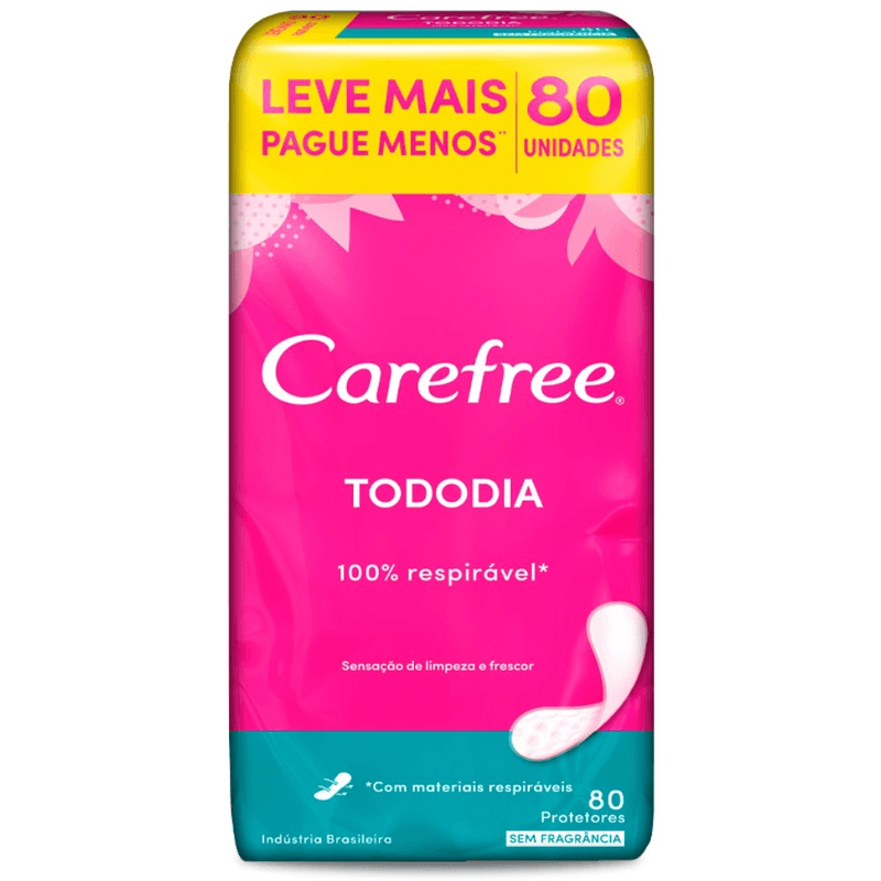 Protetor-Diario-sem-Abas-Carefree-TodoDia-Pacote-80-Unidades-Leve-Mais-Pague-Menos