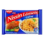 Macarrao-Instantaneo-Lamen-com-Tempero-de-Carne-Nissin-Miojo-Pacote-85g-Sendo-80g-de-Macarrao-e-5g-de-Tempero
