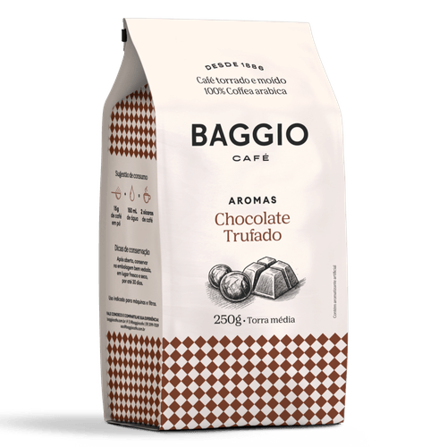 Café Aromatizado Torrado e Moído Chocolate Trufado 100% Arábica Baggio Pacote 250g