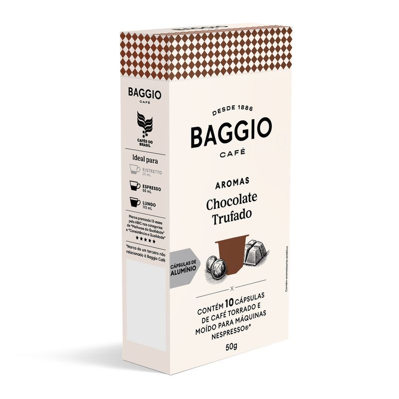 Cafe-em-Capsula-Torrado-e-Moido-Chocolate-Trufado-100--Coffea-Arabica-Baggio-Aromas-Caixa-50g-10-Unidades