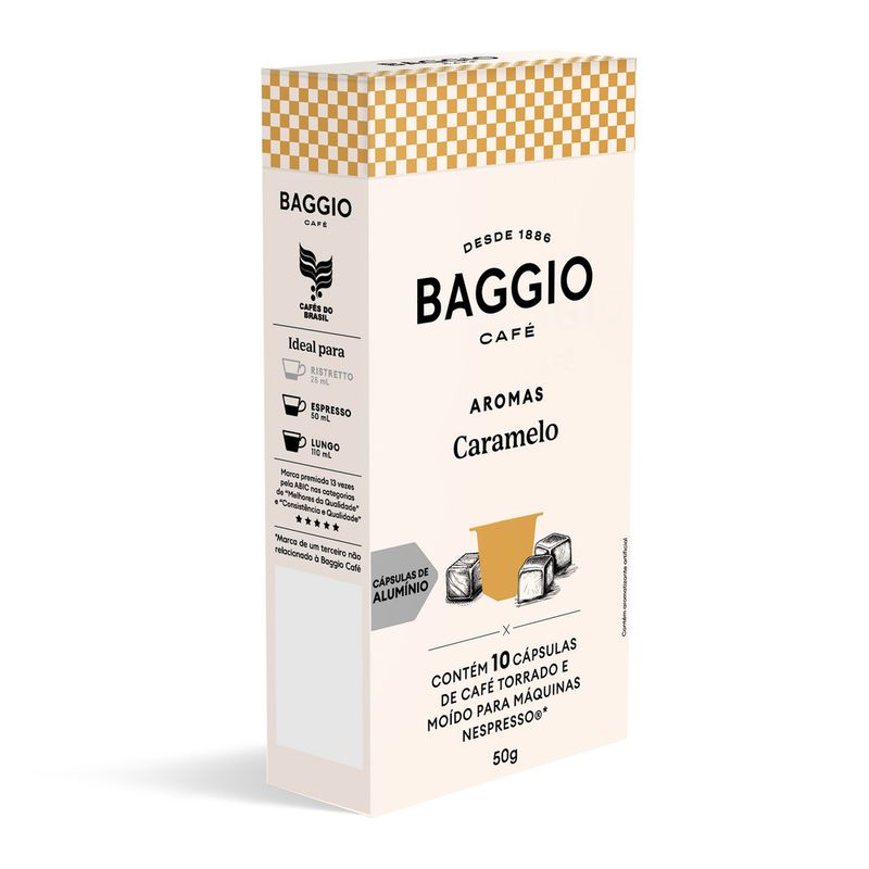 Cafe-em-Capsula-Torrado-e-Moido-Caramelo-100--Coffea-Arabica-Baggio-Aromas-Caixa-50g-10-Unidades