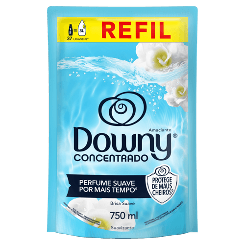 AMACIANTE ROUPA CONCENTRADO DOWNY 750ML - SACHE BRISA SUAVE