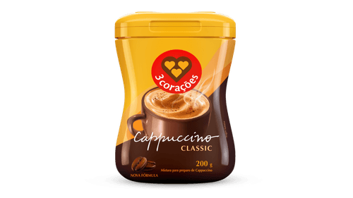 Cappuccino Classic 3 Corações Pote 200g