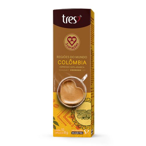 Capsula de Café Espresso Colômbia 3 Corações 10 unid