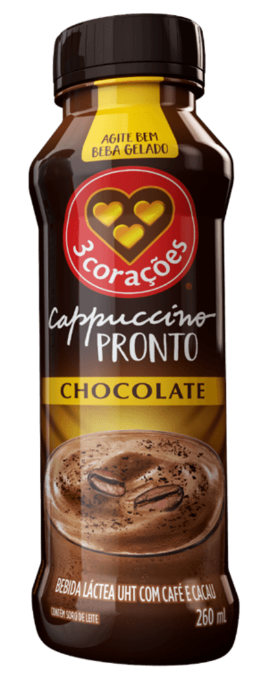 Bebida Láctea Cappuccino Chocolate 3 Corações 260ml