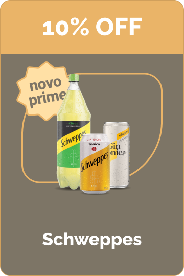 Prime tem 10% em Schweppes